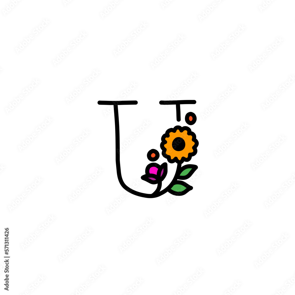 Floral capital alphabet Floral capital alphabet