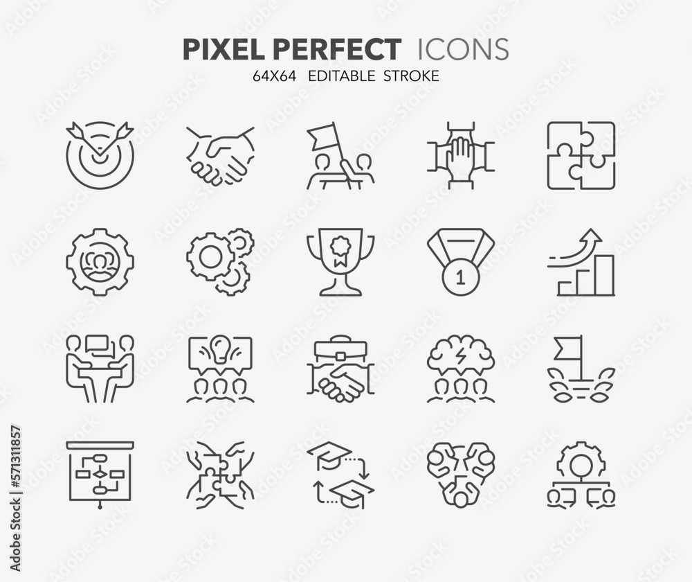 partnership thin line icons partnership thin line icons