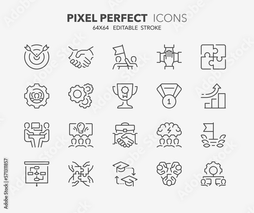 partnership thin line icons