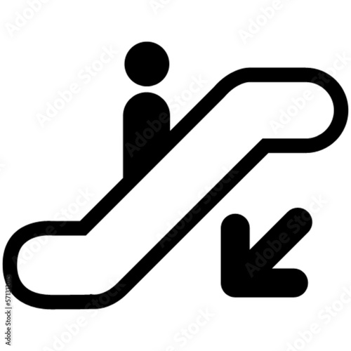 escalator down vector, icon, symbol, logo, clipart, isolated. vector illustration. vector illustration isolated on white background.
