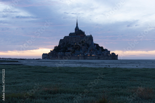 Panoramic view of famous historic Le Mont Saint-Michel in summer, Normandy, northern France. High quality photo