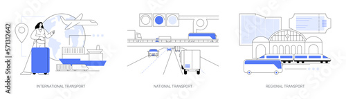 Global logistics abstract concept vector illustrations.