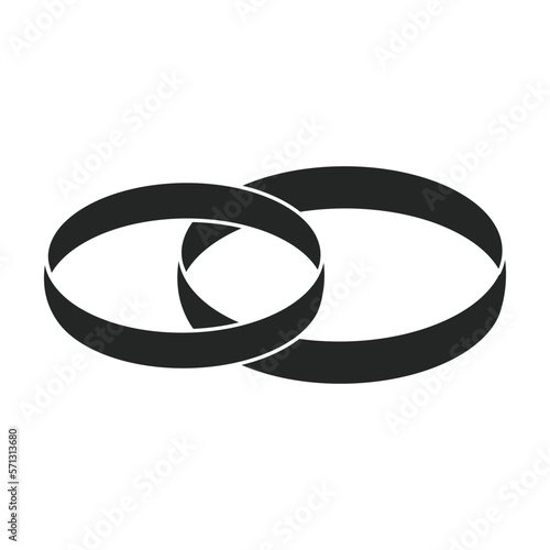 Wedding ring vector icon.Black vector icon isolated on white background wedding ring .