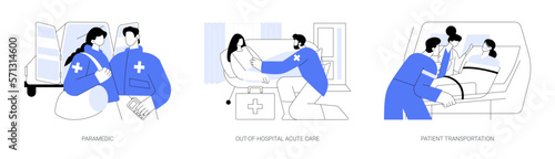 Emergency medical services abstract concept vector illustrations. photo