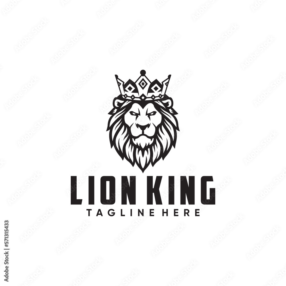 Fototapeta premium MODERN LION KING VECTOR LOGO ILLUSTRATION