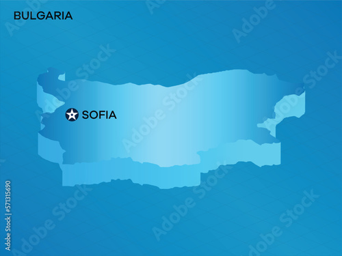 Bulgaria 3D Isometric map with Capital Mark Sofia Vector Illustration Design