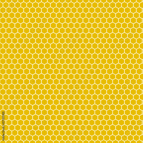 Banner with golden honeycomb. flat image of yellow honeycomb. Abstract geometric graphic bee hexagon pattern background