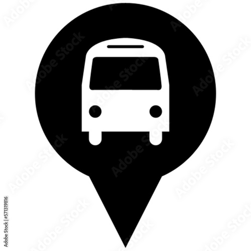 location mark bus vector icon symbol logo clipart isolated. vector illustration. vector illustration isolated on white background.