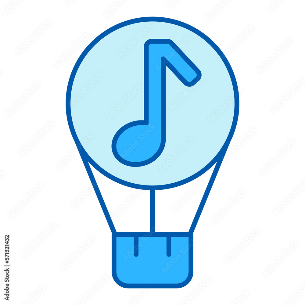 Balloon with the image of a note - icon, illustration on white background, similar style Balloon with the image of a note - icon, illustration on white background, similar style
