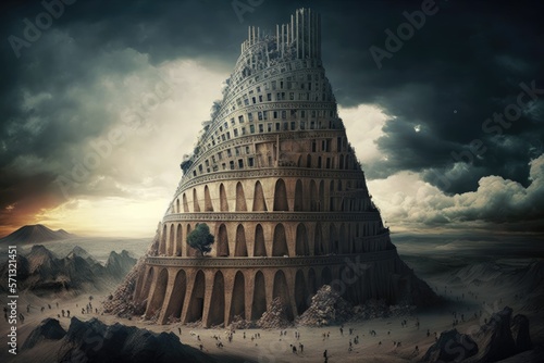 Exploring the Ancient City of Babylon Uncovering the Tower of Babel, Bible, and Fototapet