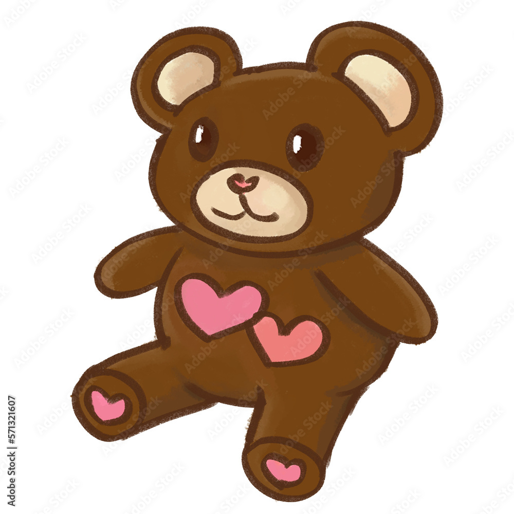 Osito de peluche con corazones en la panza Osito de peluche con corazones en la panza