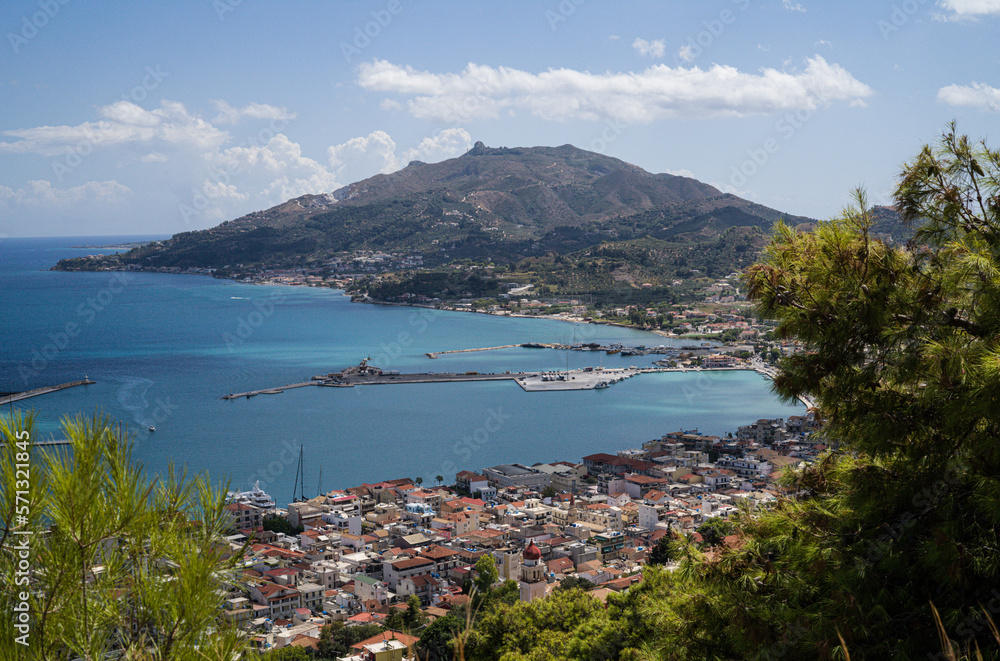 View of the Zakynthos coast from the mountains View of the Zakynthos coast from the mountains