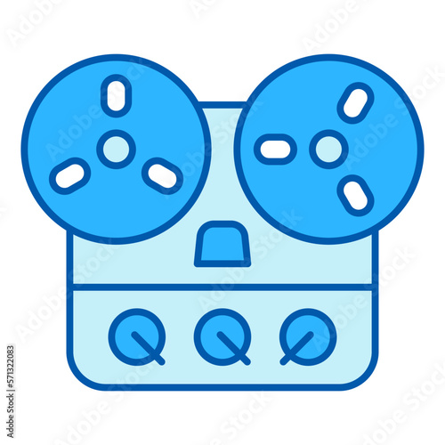Reel tape recorder - icon, illustration on white background, similar style