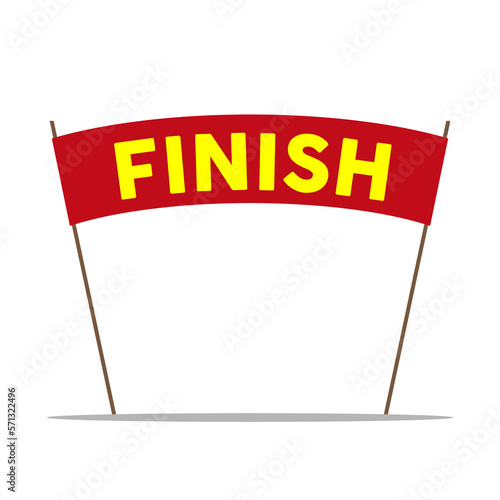 finish line banner flat vector illustration clipart isolated on white background