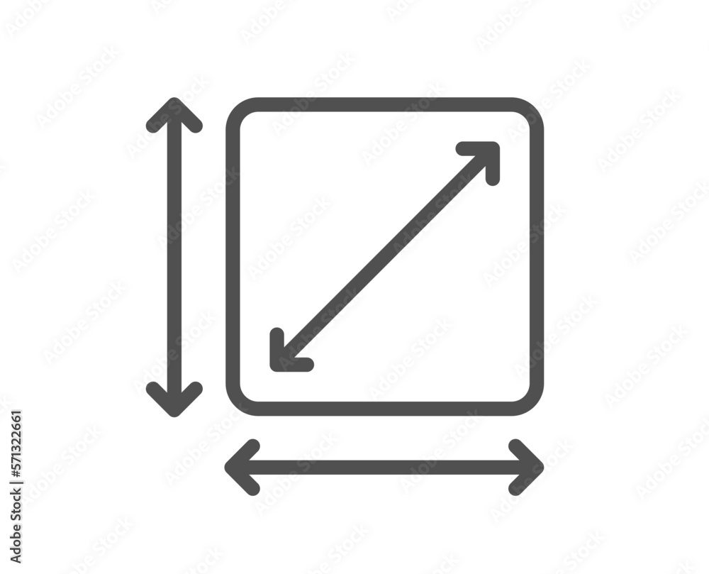 Square area line icon. Room dimension sign. Territory measurement symbol. Quality design element. Linear style square area icon. Editable stroke. Vector Square area line icon. Room dimension sign. Territory measurement symbol. Quality design element. Linear style square area icon. Editable stroke. Vector