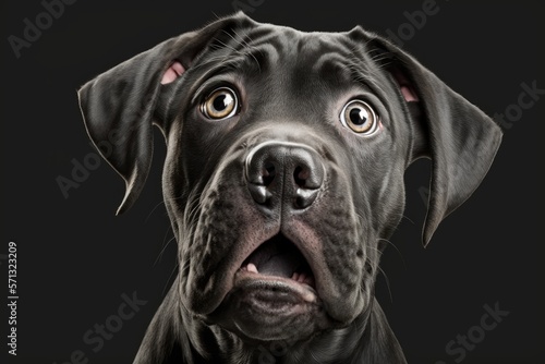 Cute funny shocked Italian cane corso generative ai