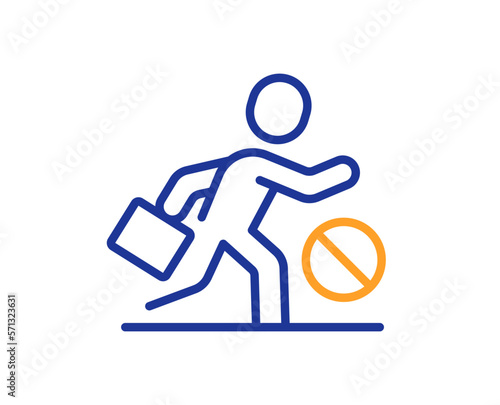 Jobless line icon. Unemployment person sign. Jobs hire symbol. Colorful thin line outline concept. Linear style jobless icon. Editable stroke. Vector