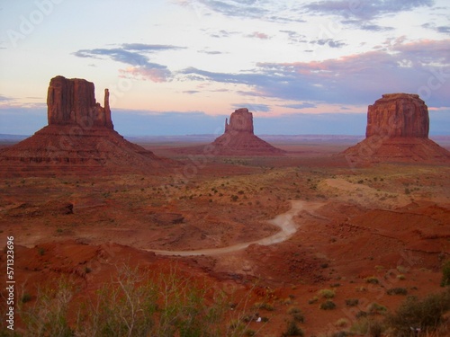 Monument Valley Rock Formations with Red Hue