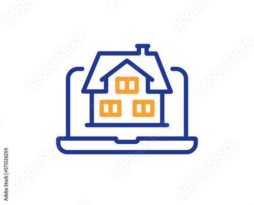 Realtor line icon. Real estate agent sign. Property agency symbol. Colorful thin line outline concept. Linear style realtor icon. Editable stroke. Vector