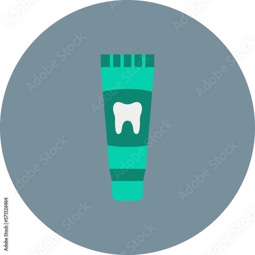 Toothpaste Multicolor Circle Flat Icon