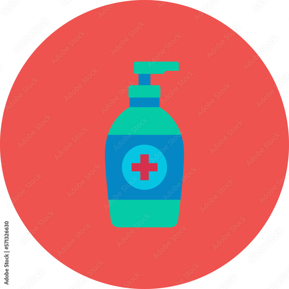 Antiseptic Multicolor Circle Flat Icon Antiseptic Multicolor Circle Flat Icon