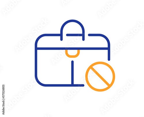 Jobless line icon. Unemployment person sign. Jobs hire symbol. Colorful thin line outline concept. Linear style jobless icon. Editable stroke. Vector