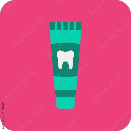 Toothpaste Multicolor Round Corner Flat Icon