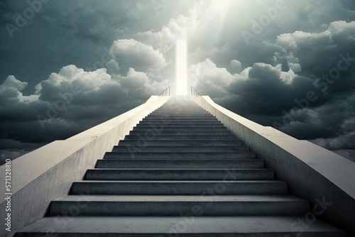 Stairs to heaven. Concept: Christian religious belief of going to heaven when you pass way. Generative ai