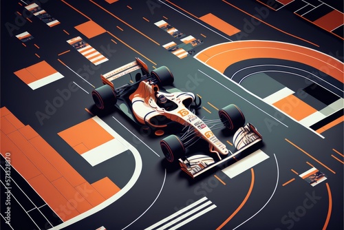 F1 car race track Generative AI 