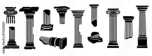 Canvastavla Ancient greek columns silhouette