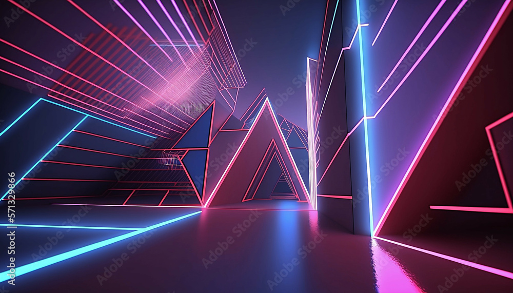 Fototapeta premium Neon lights neon backgrounnd new quality universal colorful holiday stock image illustration design, generative ai