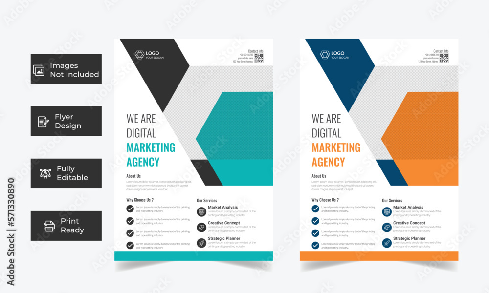 Creative marketing agency business flyer template design Creative marketing agency business flyer template design