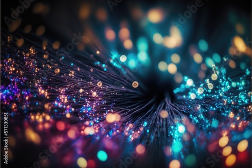 defocused of fiber optics lights abstract generative ai background © Ecleposs