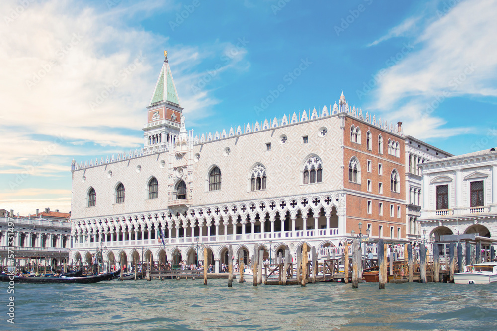 Beautiful view of the Doge's Palace and St. Mark's Basilica in Venice, Italy