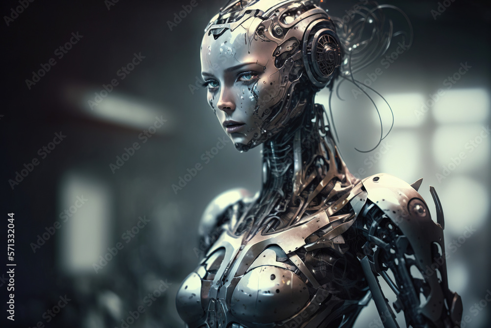 humanoid robot representing the rise of artificial intelligence.Generative Ai