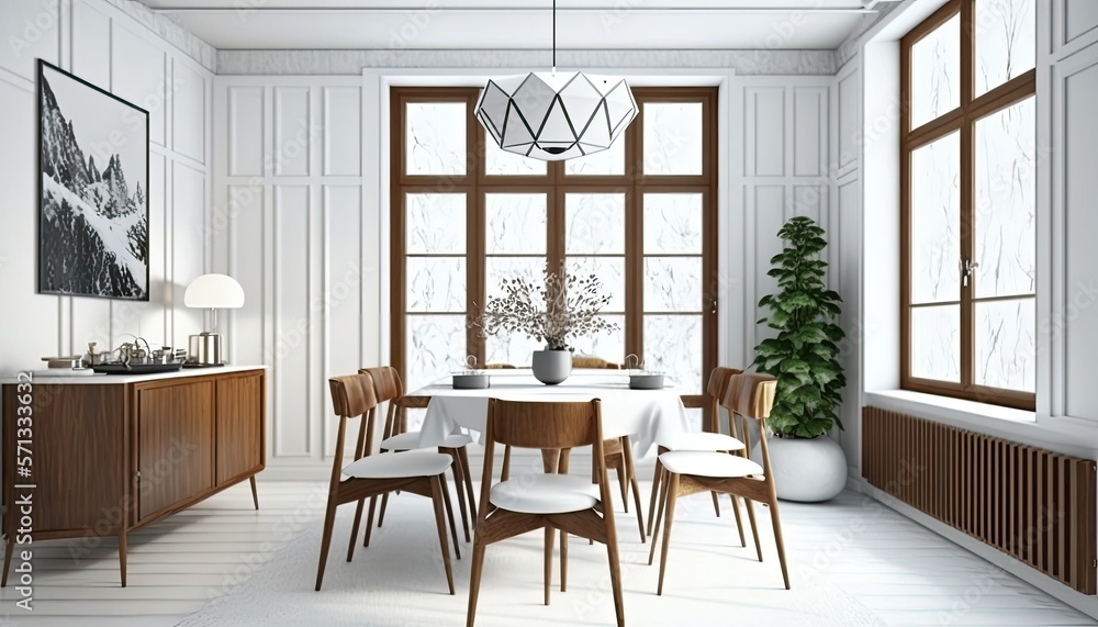 Modern contemporary luxury interior design, a combination of white wall