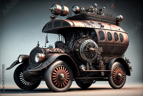 It is impossible to imagine an SUV steampunk car that has not yet been invented. - Generative AI