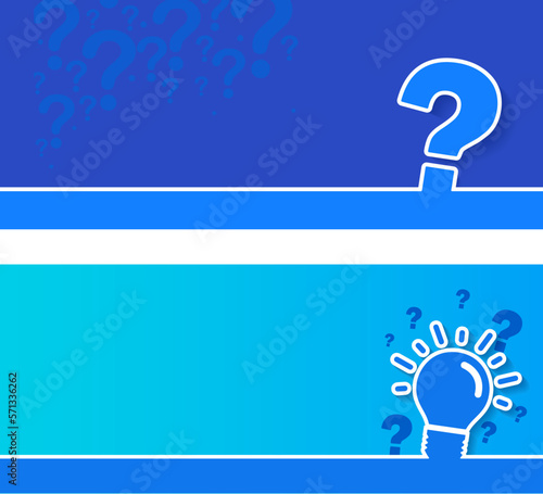 light bulb and Question mark on blue background. Creative thinking ideas