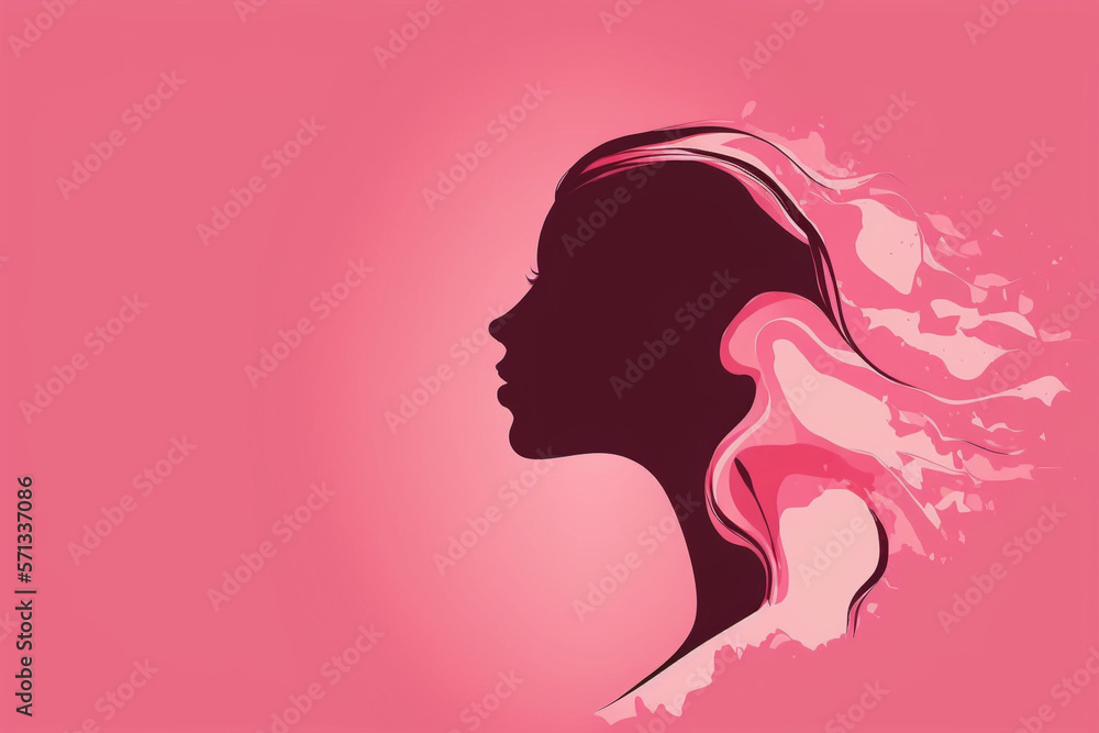 Minimalistic silhouette of woman face. Illustration for International Women's Day. AI generative. Minimalistic silhouette of woman face. Illustration for International Women's Day. AI generative.