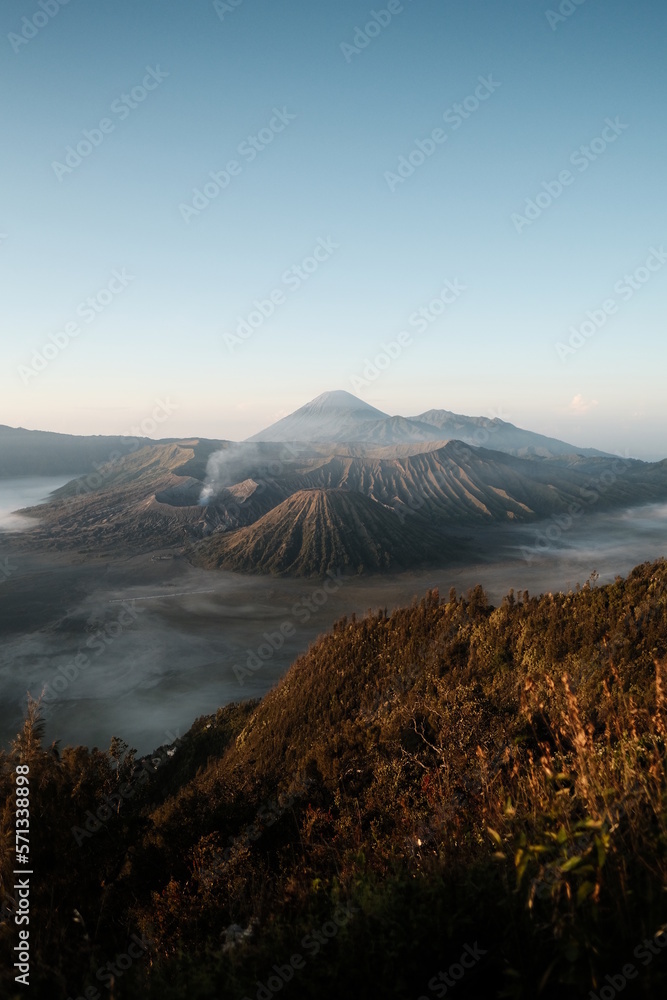 Volcano view to mount Bromo in Indonesia