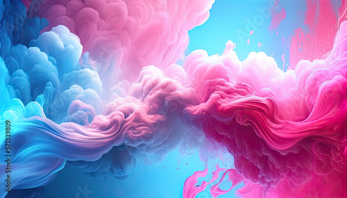 blue, pink and white smooth painting texture smoke background illustration. generative Ai