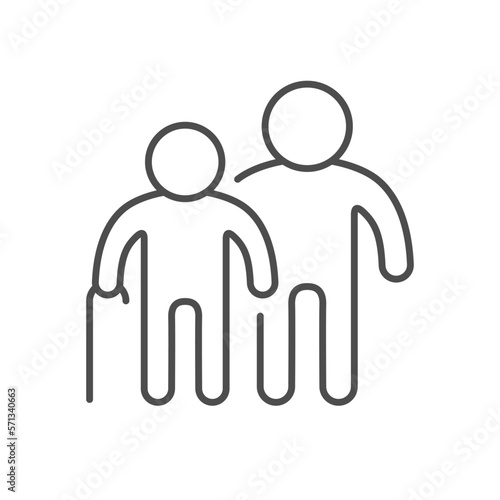 Care about elderly people icon