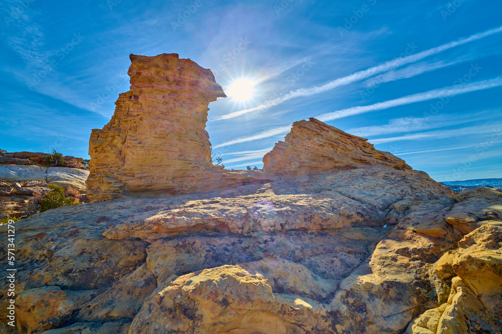Sandstone formations at El Mapais National Monument, New Mexico.