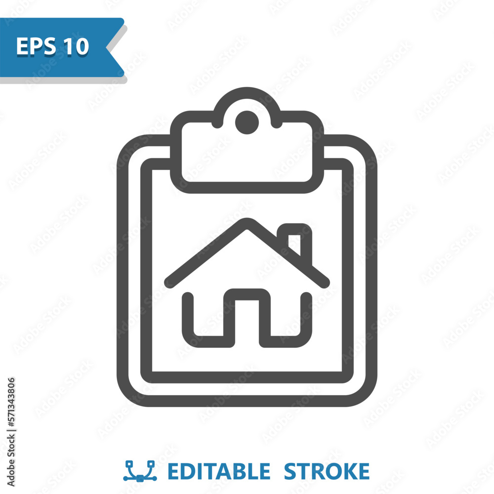 Clipboard Icon. Real Estate, Home, House Clipboard Icon. Real Estate, Home, House
