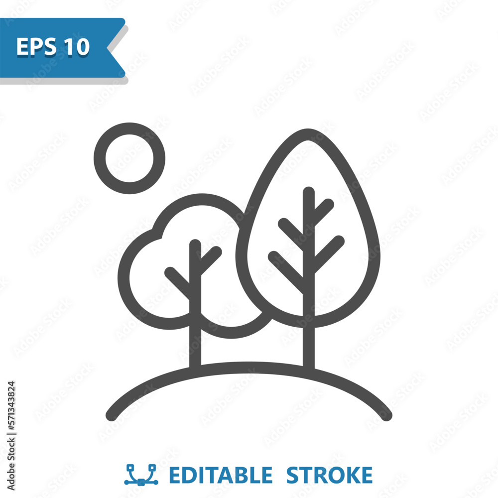 Obraz premium Forest Icon. Tree, trees, Land, Park, Nature