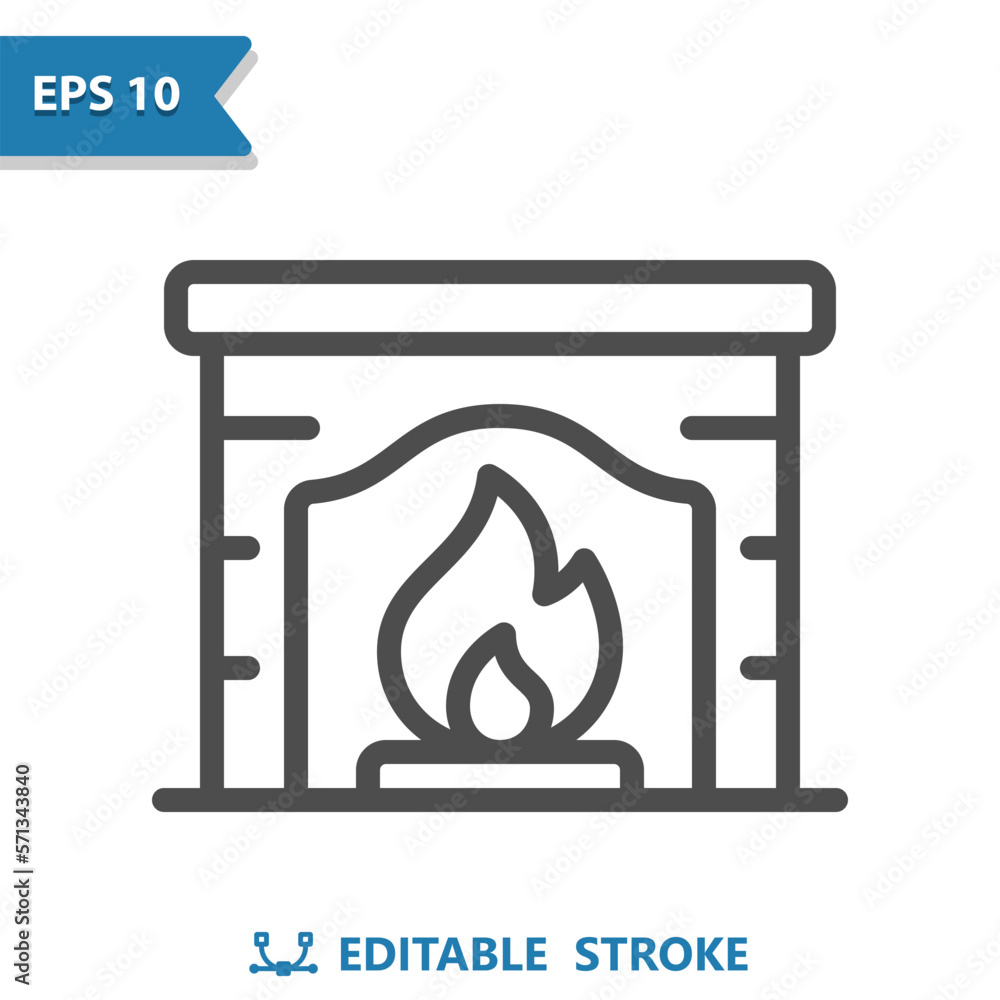 Fireplace Icon. Fire Place, Flame, Hearth Fireplace Icon. Fire Place, Flame, Hearth