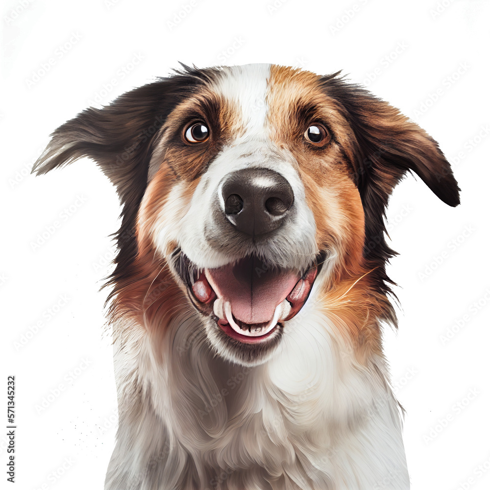 Happy dog, smiling dog, on a transparent background. generative AI