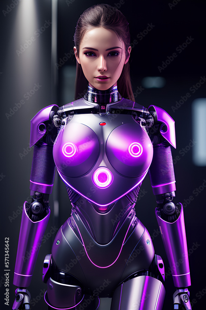 Artificial intelligence in the form of a human. a cyborg woman from the future. robot woman in costume. mechanical humanoid robot. robot model in the form of a beautiful woman. generative ai fictional