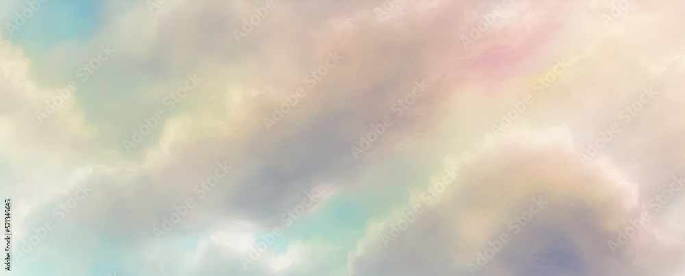 Background with soft pastel clouds in a lovely dreamy color. Generative AI