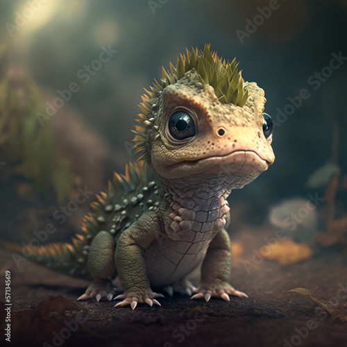 Baby dinosaur. Generative AI. © DALU11